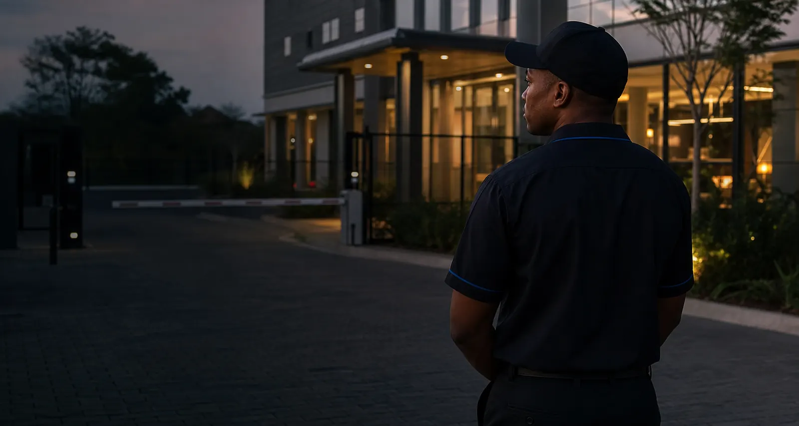 BSS officer outside a modern property